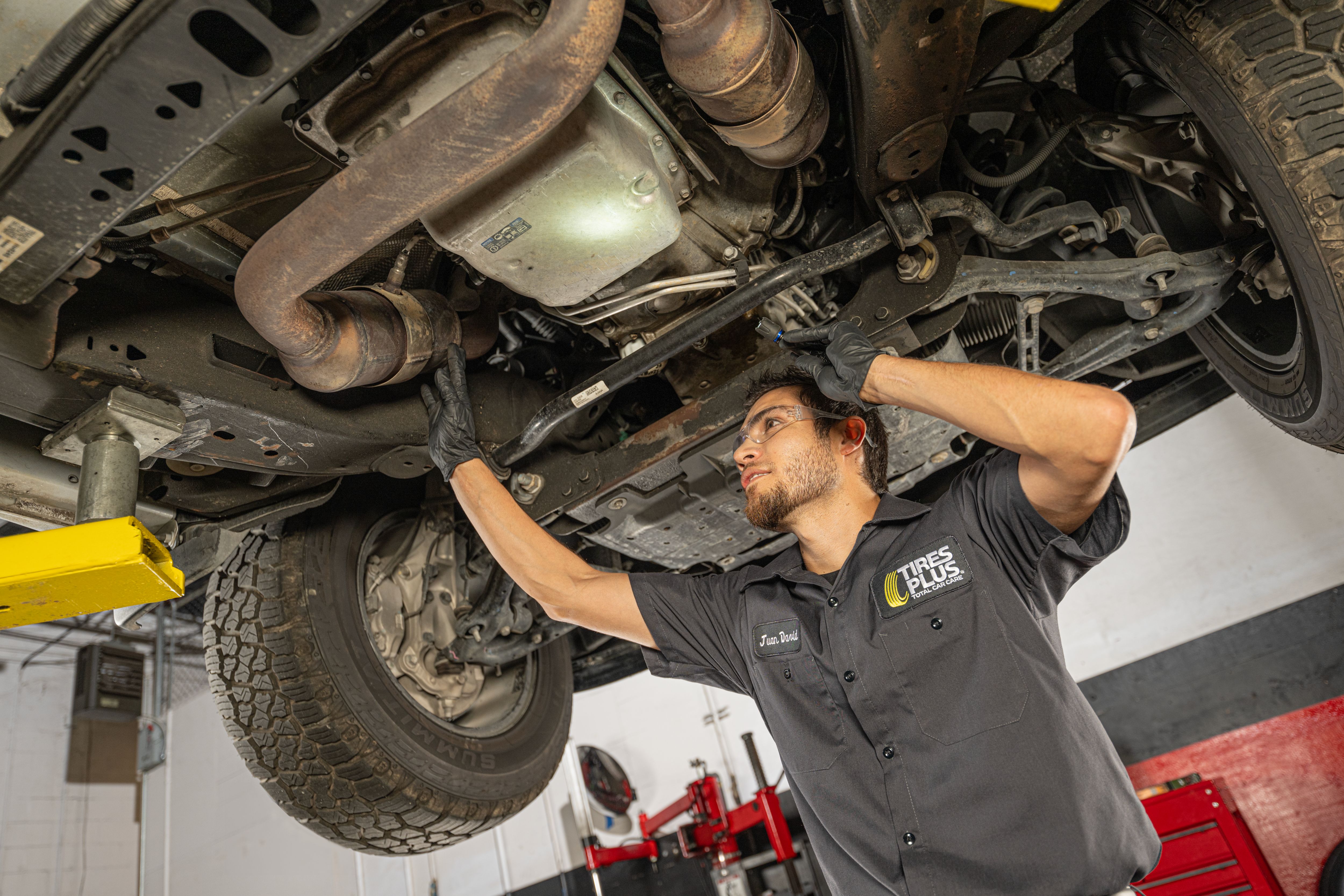 a man working under a car